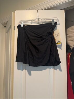 Women's Black Swim Sarong Wrap with Side Tie
